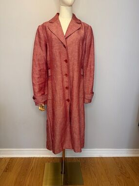 MEXX Vintage Dusty Rose Trench Coat - Mauve Duster Jacket - Size 10